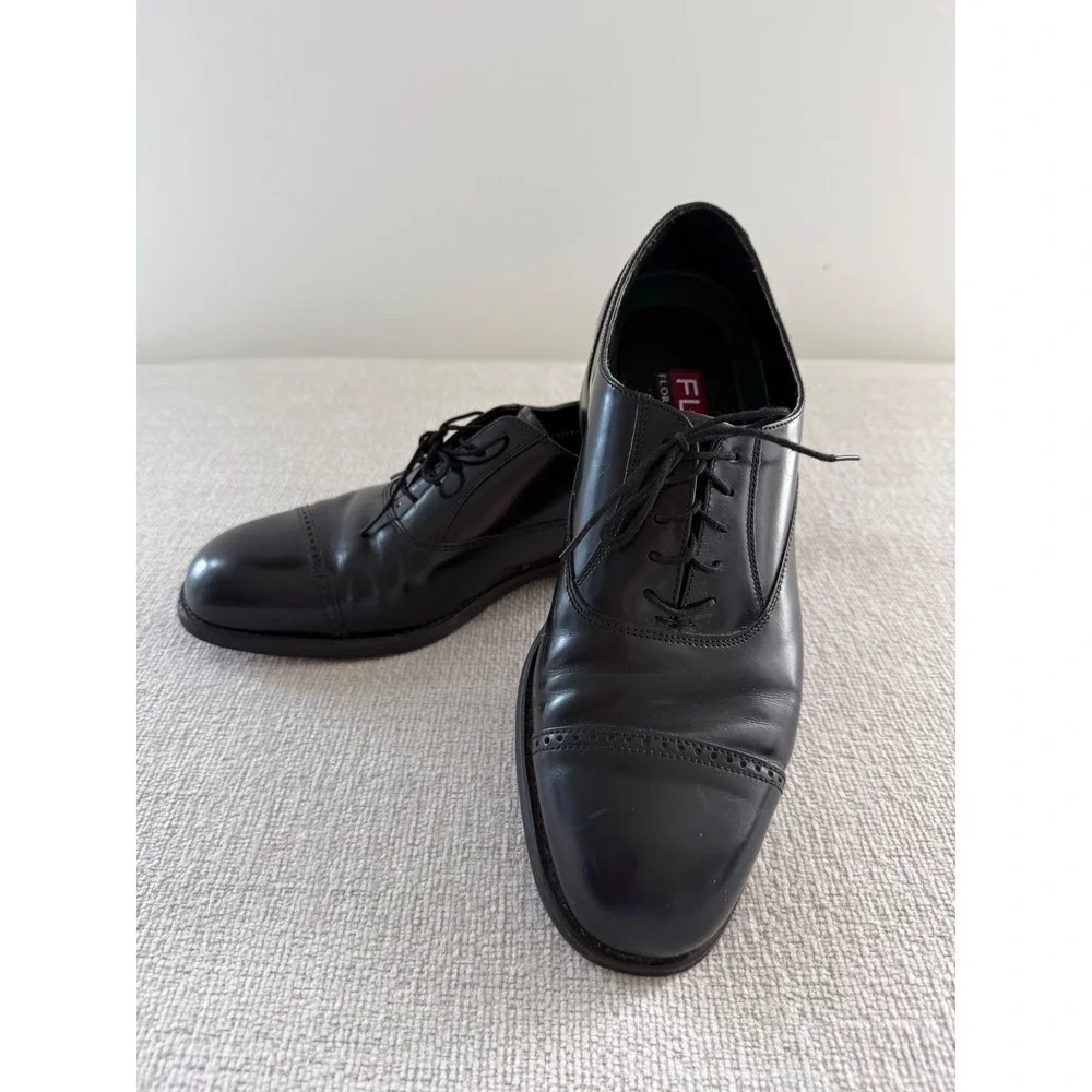 Florsheim Comfortech Men's Black Leather Cap Toe Oxford Dress Shoes Size 13
